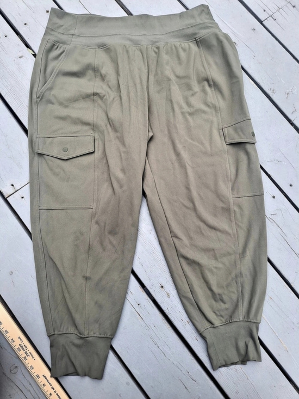 Athleta Venice High Rise Cargo Jogger Green 1X